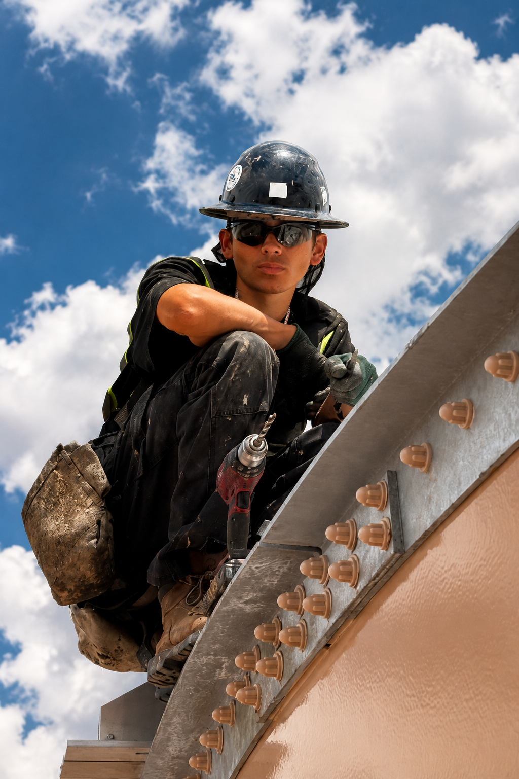Seamus W. Miller working on a steel tank construction project